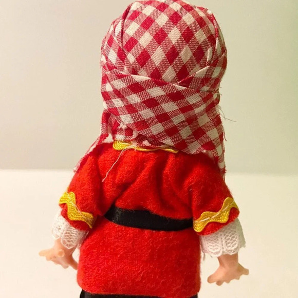 Vintage  Hard Plastic Pirate Boy Doll Open Shut Eyes 6 Inch Tall Figure Flaws - Picture 11 of 16